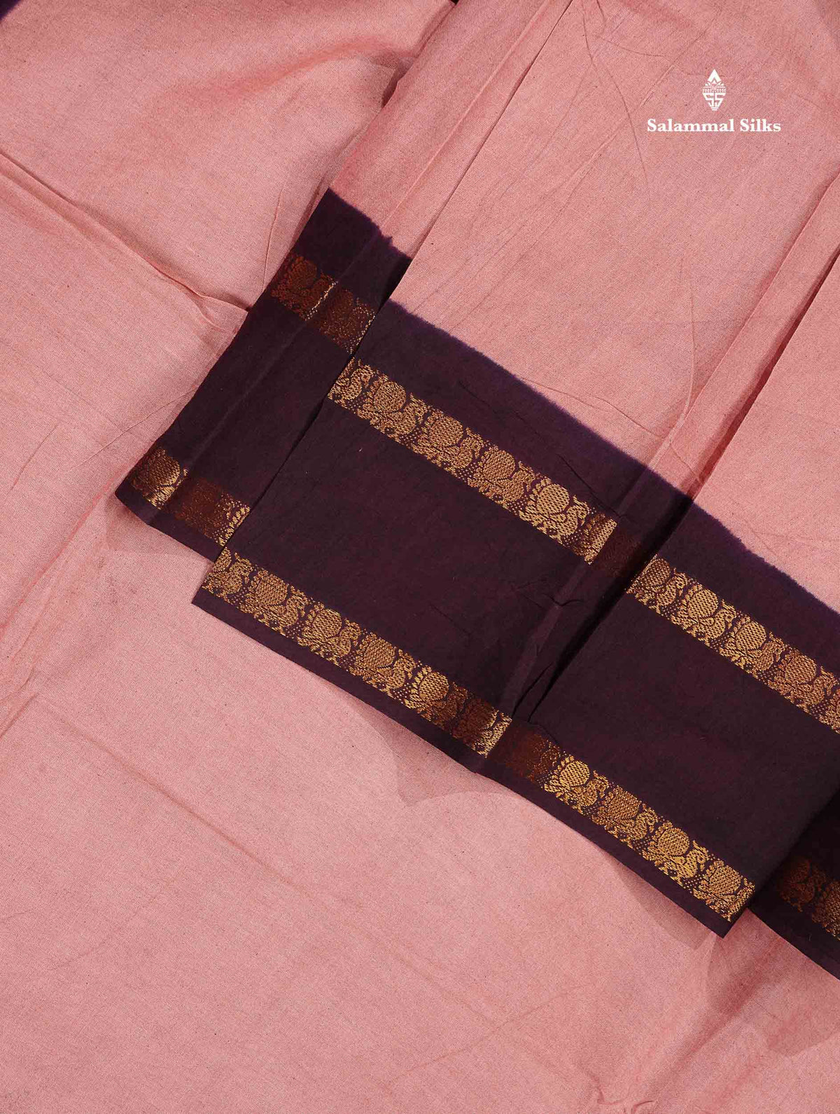 Sungudi Cotton Saree - Orange Colour Plain Body With Contrast Magenta Pink Gap Border
