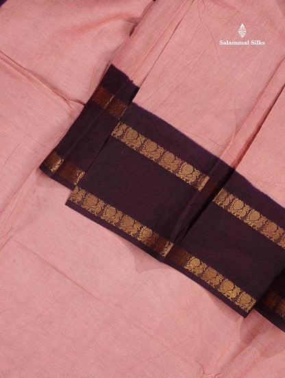 Sungudi Cotton Saree - Orange Colour Plain Body With Contrast Magenta Pink Gap Border
