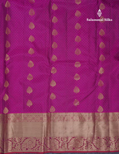 Beautiful Bottle Green Pure Kanjivaram Silk Saree With Contrast Dark Brown Border