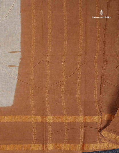 Sungudi Cotton Saree - Orange Colour Plain Body With Contrast Magenta Pink Gap Border