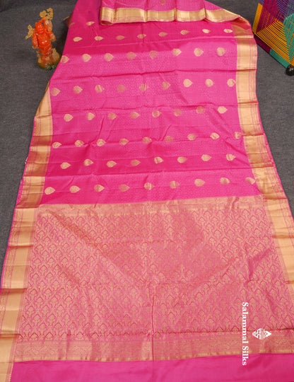 Beautiful Dark Maroon Pure Kanjivaram Silk Saree With Traditional Border