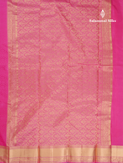 Beautiful Dark Maroon Pure Kanjivaram Silk Saree With Traditional Border