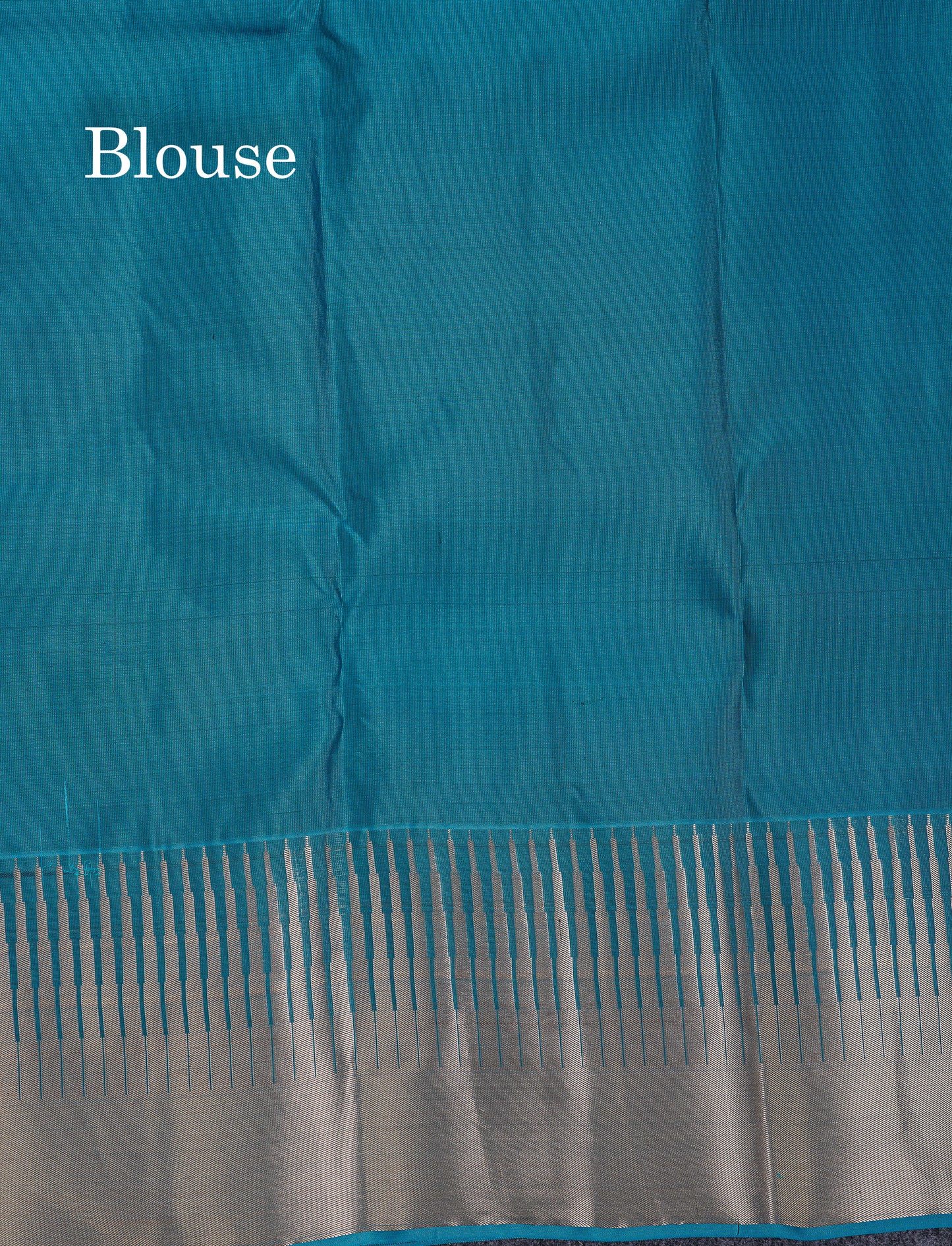 Beautiful Navy Blue Pure Kanjivaram Silk Saree With Traditional Temple Border