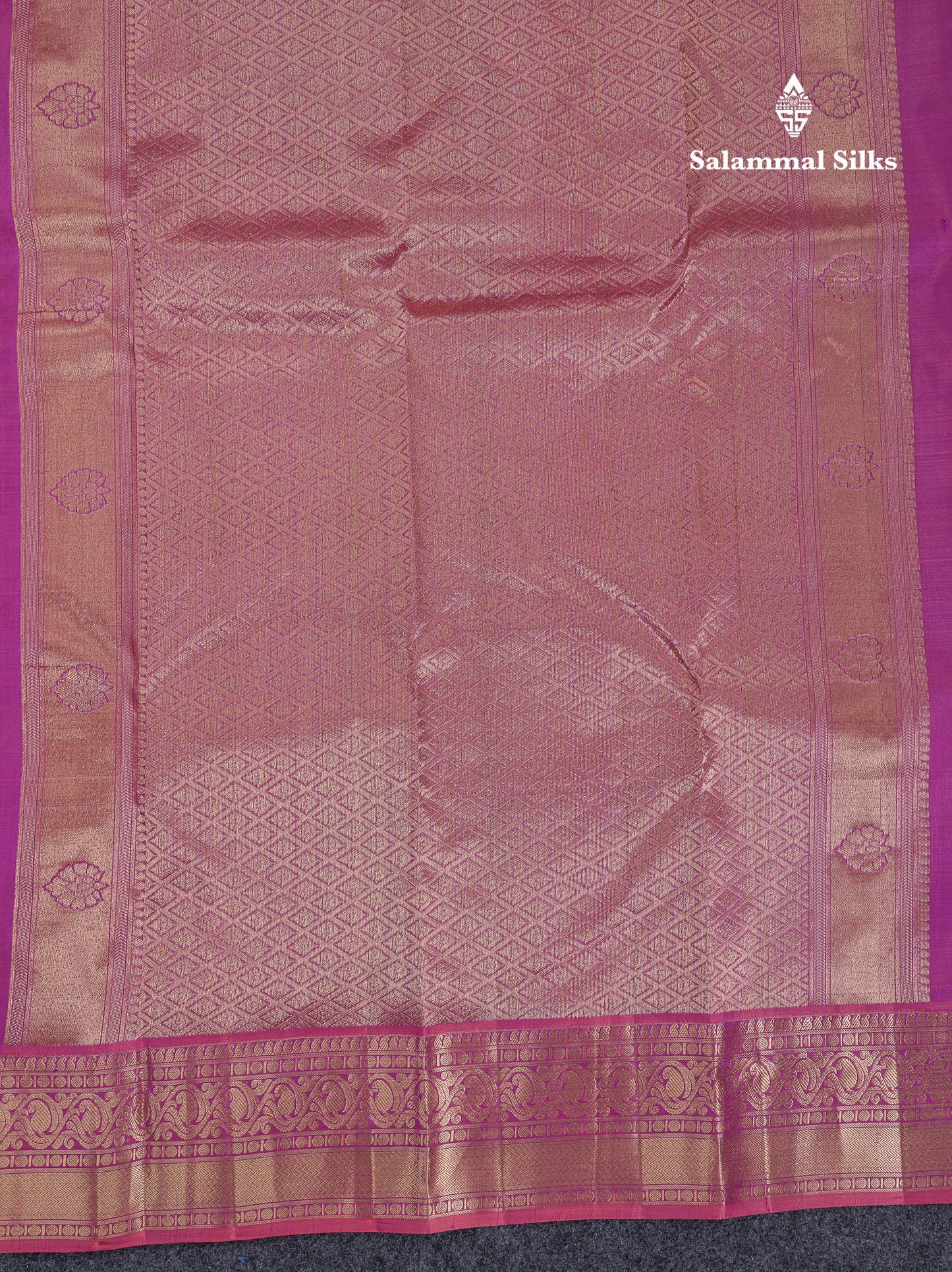 Beautiful Light Purple Pure Kanjivaram Silk Saree With Traditional Border