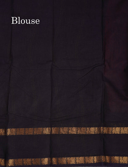 Sungudi Cotton Saree - Orange Colour Plain Body With Contrast Magenta Pink Gap Border