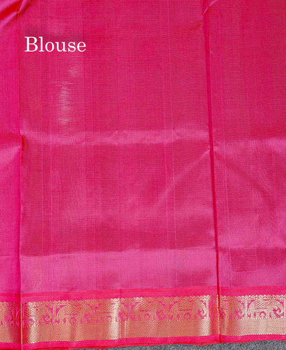 Pure Silk Cotton Saree - Brown Vaira Oosi Lines With Butta Along With Contrast Maroon Traditional Border