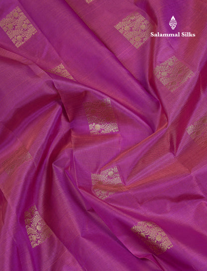 Beautiful Light Purple Pure Kanjivaram Silk Saree With Traditional Border