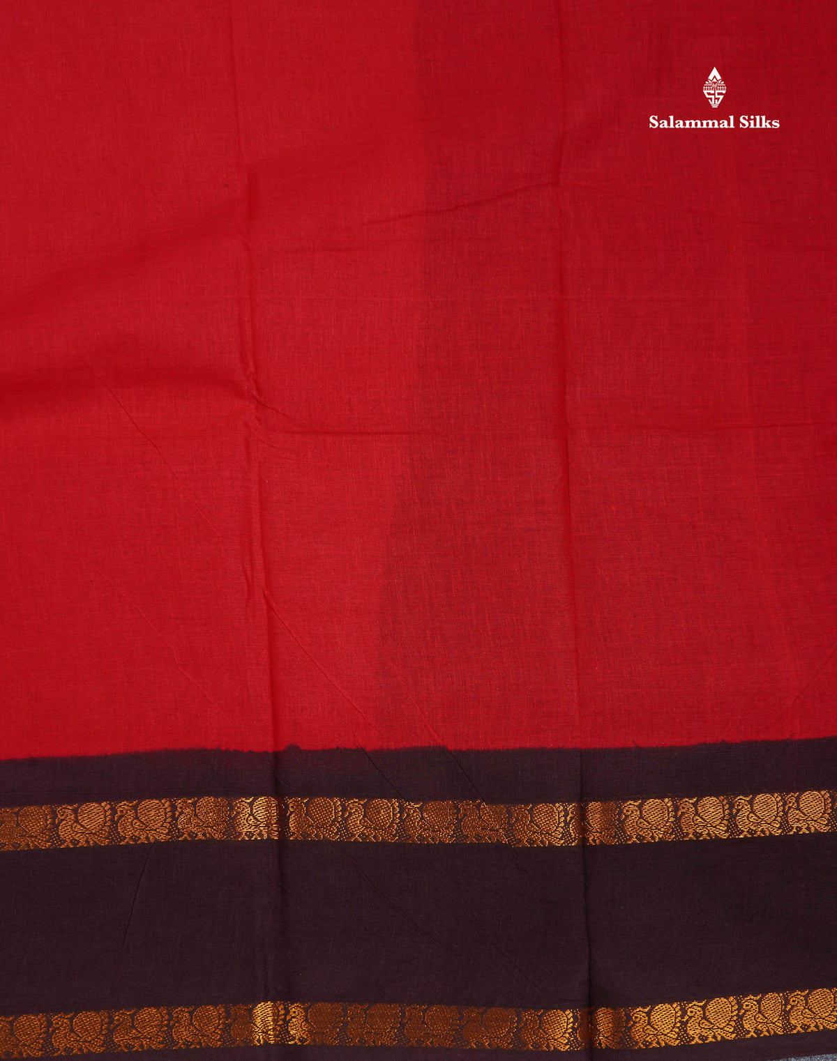 Sungudi Cotton Saree - Orange Colour Body Plain With Contrast Black Gap Border