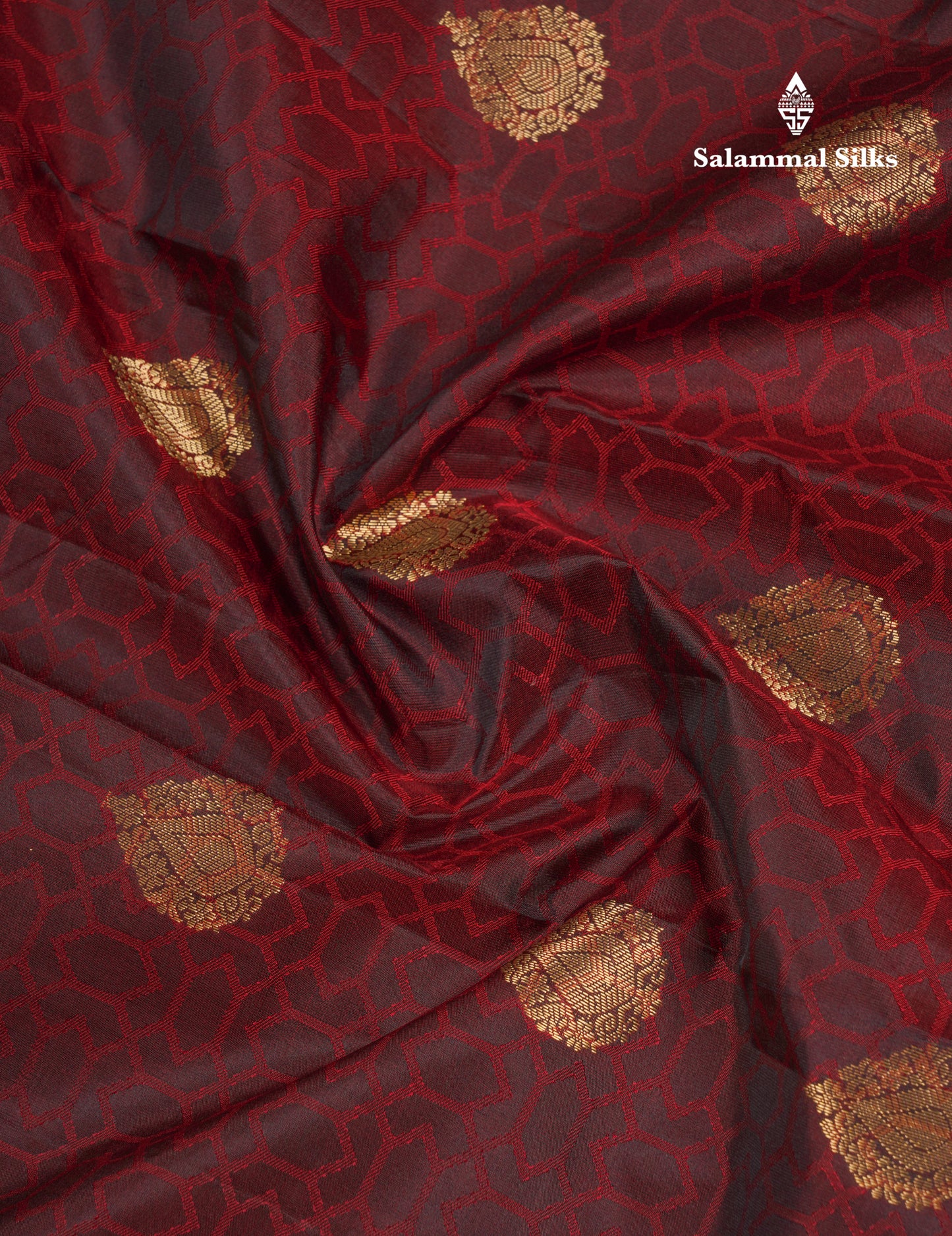 Beautiful Dark Maroon Pure Kanjivaram Silk Saree With Traditional Border