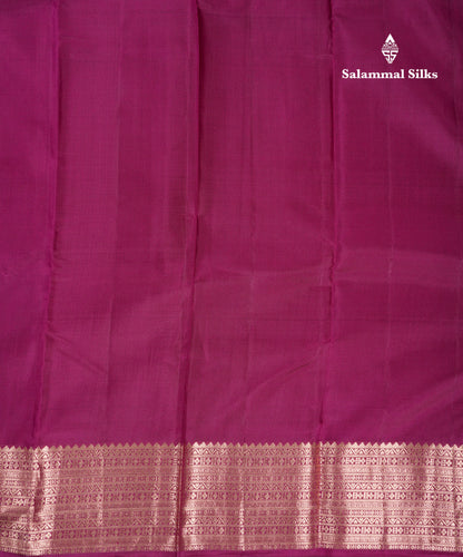 Beautiful Dark Magenta Plain Pure Kanjivaram Silk Saree With Traditional Border