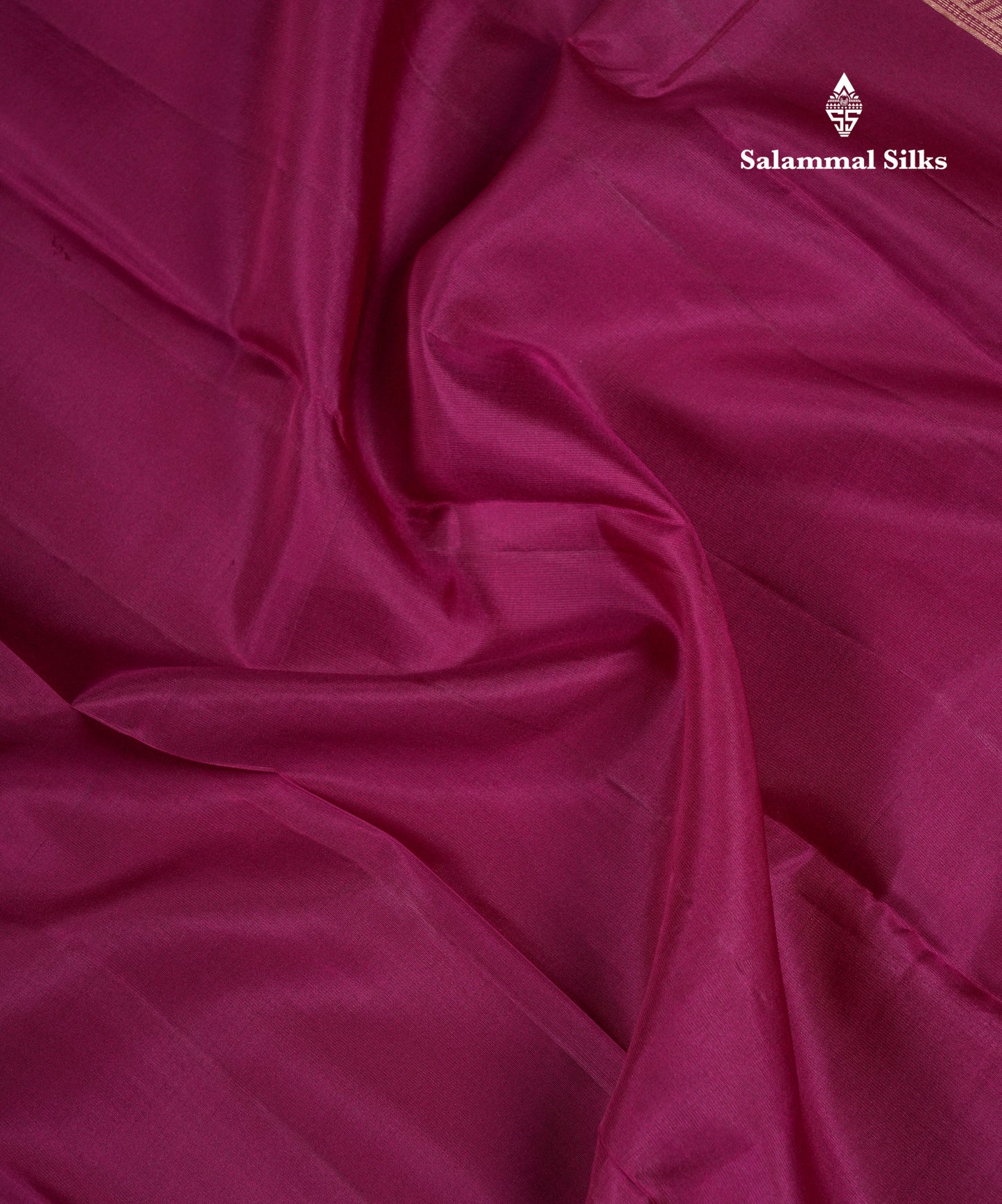 Beautiful Dark Magenta Plain Pure Kanjivaram Silk Saree With Traditional Border