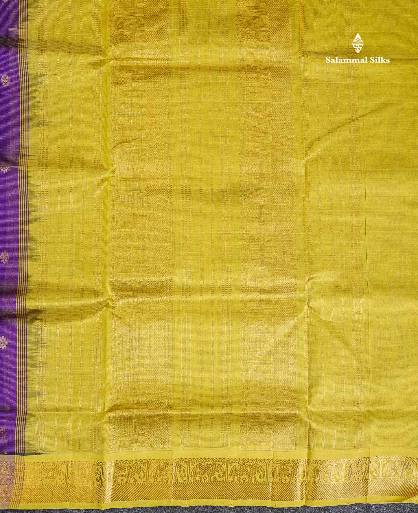 Pallu Of Purple Pure Silk Cotton Saree