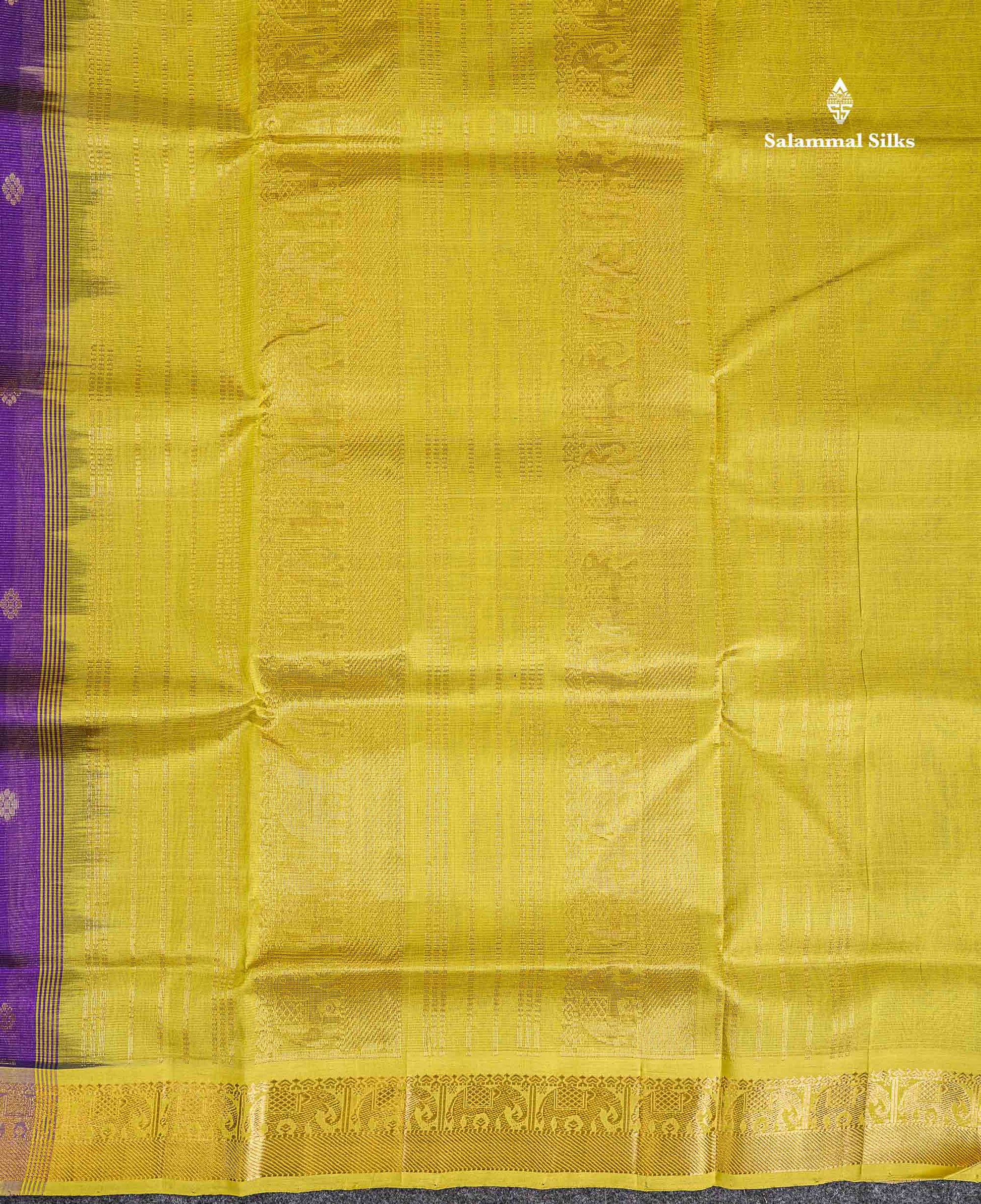 Pallu Of Purple Pure Silk Cotton Saree