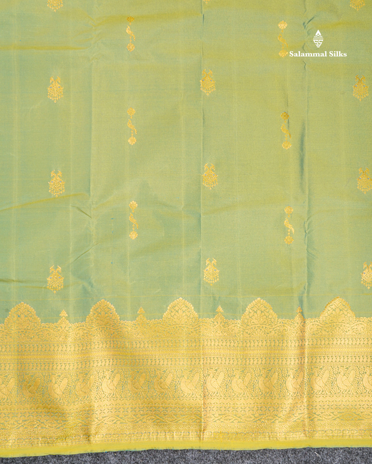 Semi Silk Saree - Maroon Colour Body Zari Butta With Traditional Turning Border