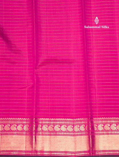 Pink Colour Small Checks Kanjivaram Pure Silk Saree With Traditional Border