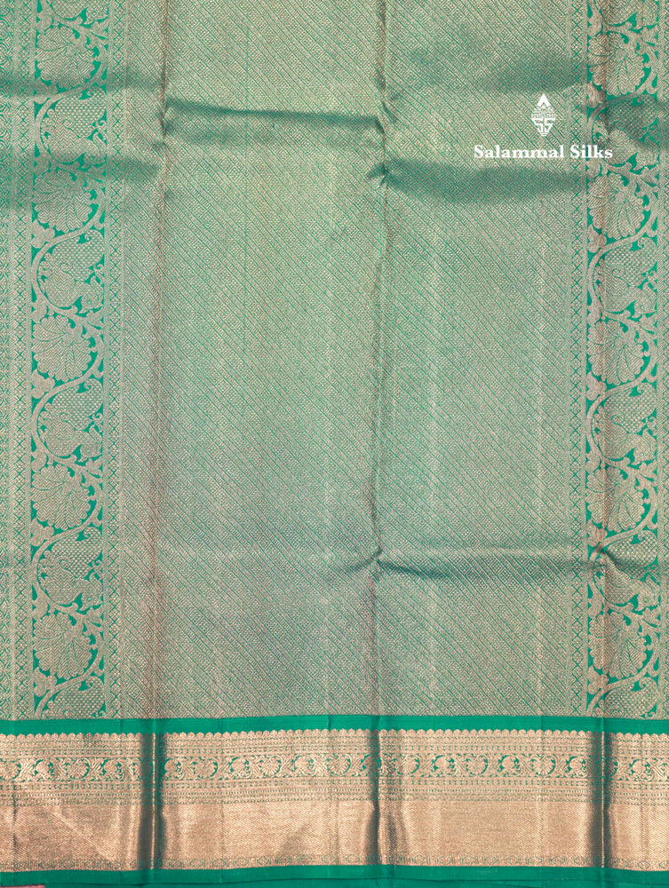 Navy Blue Colour Kanjivaram Pure Silk Saree With Saffire Green Border