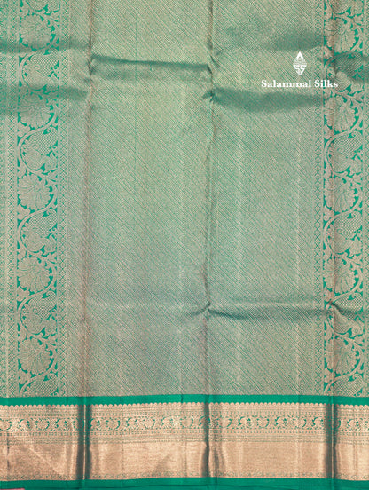 Navy Blue Colour Kanjivaram Pure Silk Saree With Saffire Green Border