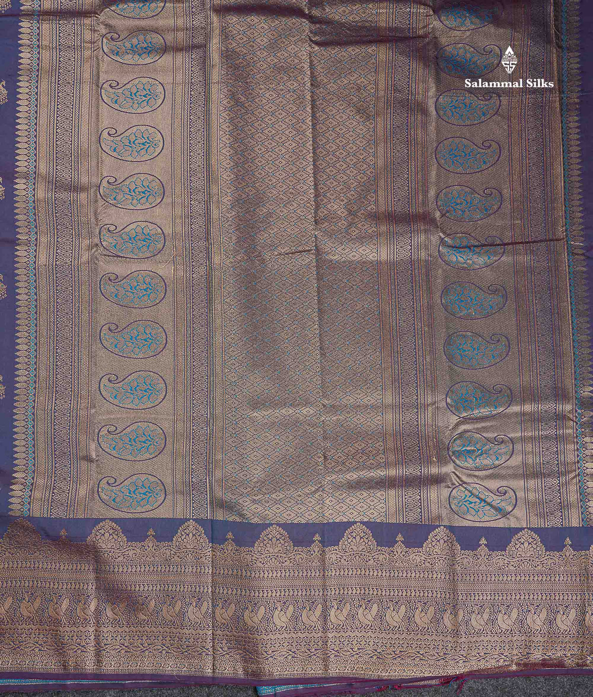 Semi Silk Saree - Maroon Colour Body Zari Butta With Traditional Turning Border