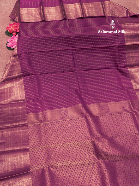 Magenta Colour Kanjivaram Pure Silk Saree With Traditional Gold Zari Border