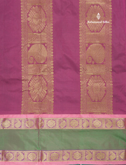 10 Yards Art Silk Saree Green with Traditional Rettapet Border