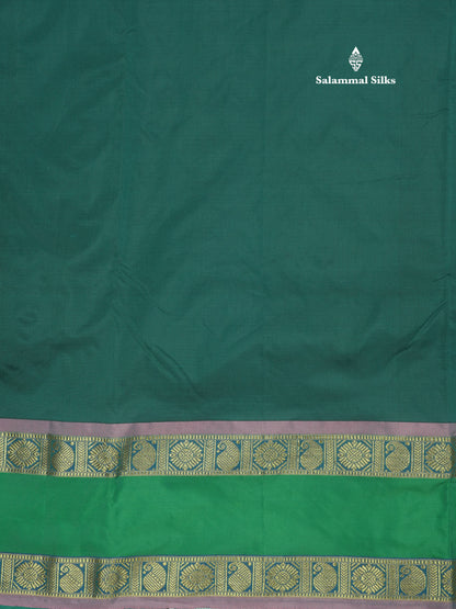 10 Yards Art Silk Saree Green with Traditional Rettapet Border