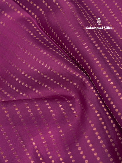 Magenta Colour Kanjivaram Pure Silk Saree With Traditional Gold Zari Border