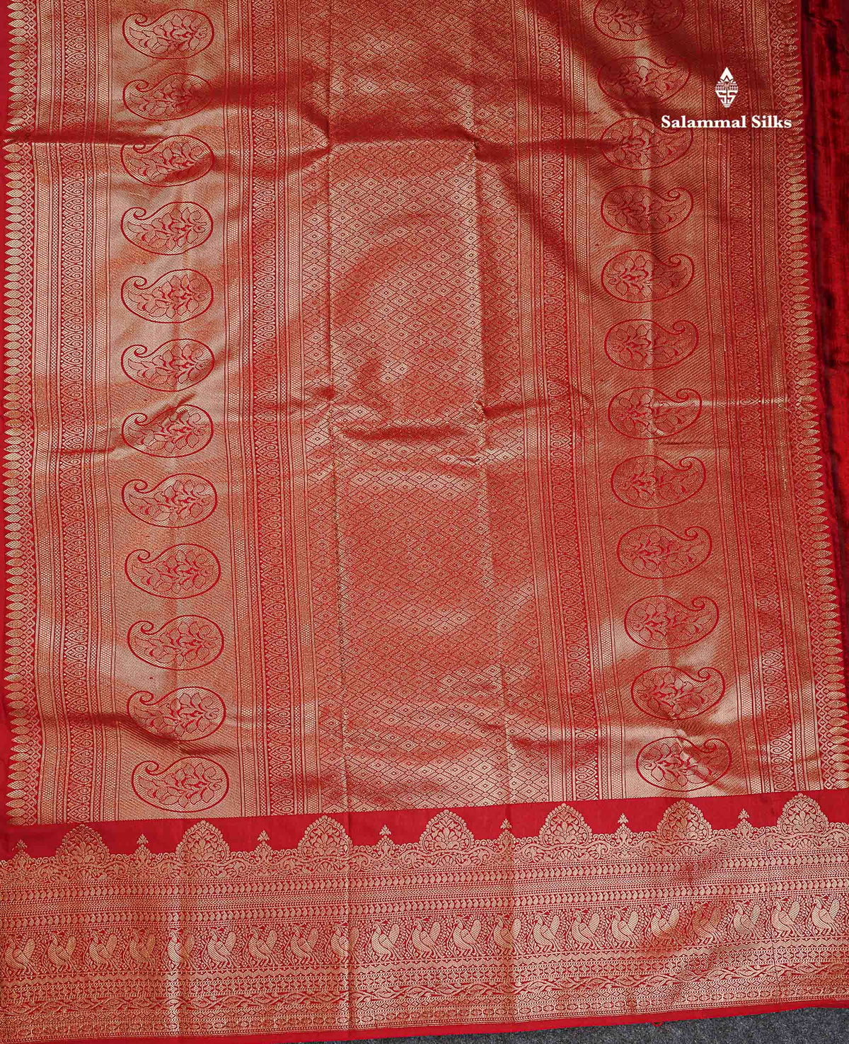 Semi Silk Saree - Maroon Colour Body Zari Butta With Traditional Turning Border