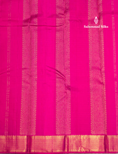 Yellow Colour Samll Checks Kanjivaram Pure Silk Saree With Gold Zari Border