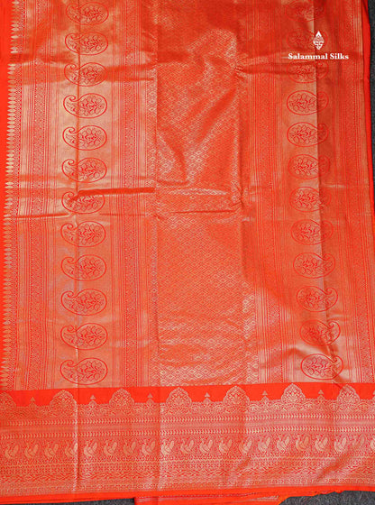Semi Silk Saree - Maroon Colour Body Zari Butta With Traditional Turning Border