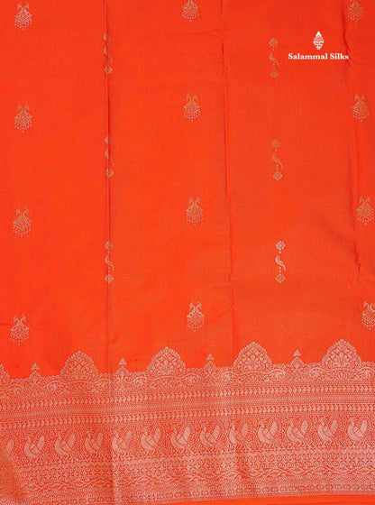 Semi Silk Saree - Maroon Colour Body Zari Butta With Traditional Turning Border