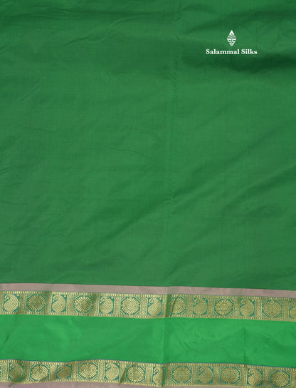 10 Yards Art Silk Saree Green with Traditional Rettapet Border
