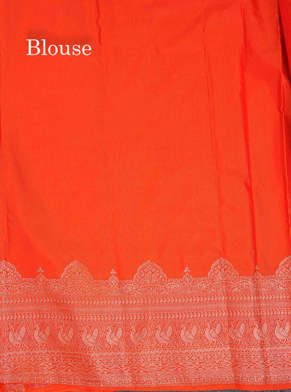 Semi Silk Saree - Maroon Colour Body Zari Butta With Traditional Turning Border