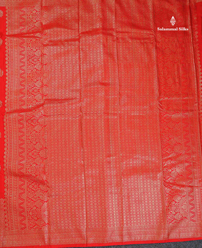 Semi Silk Saree - Bottle Green Colour Body Zari Butta With Traditional Turning Border