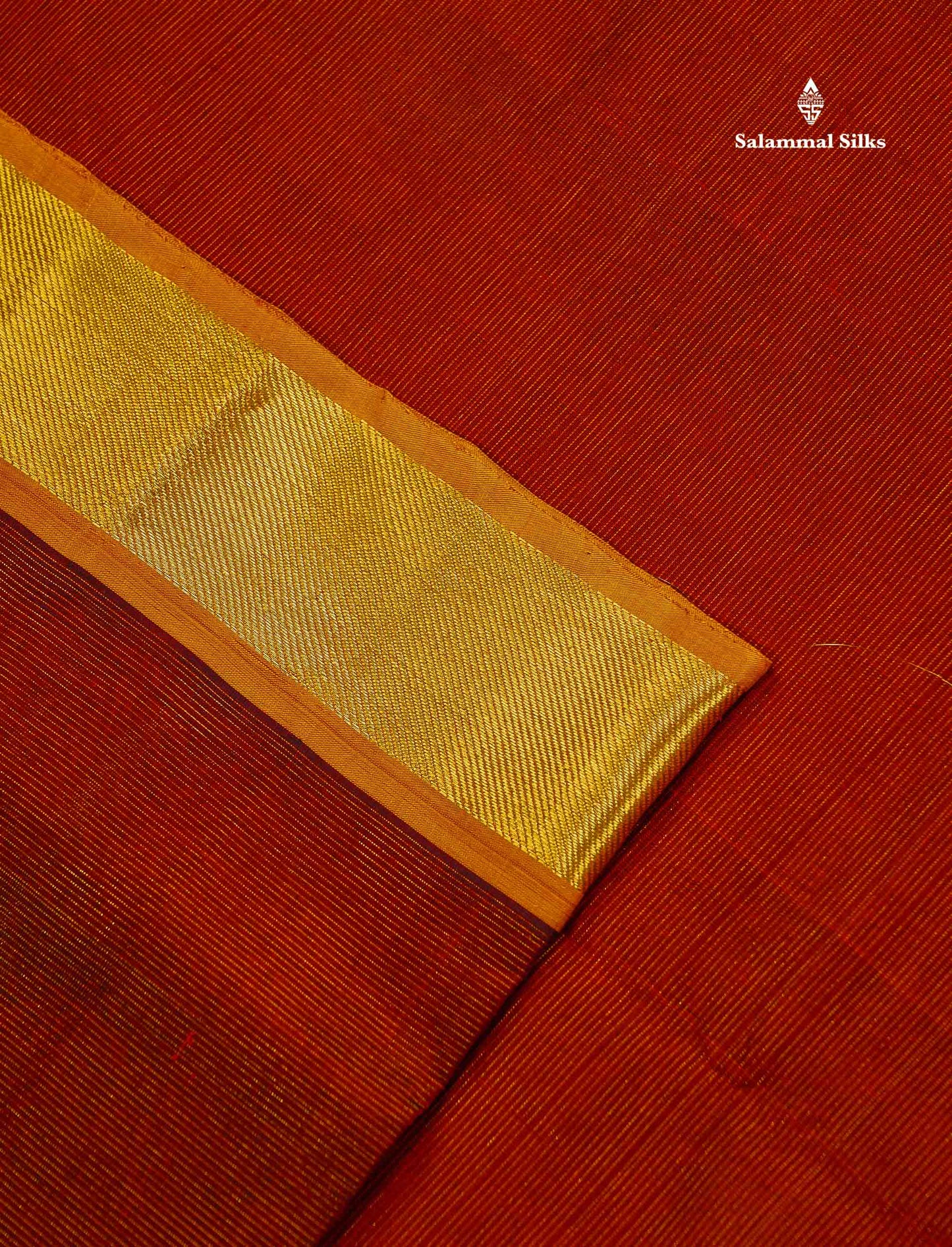 Pure Silk Cotton Saree - Maroon Vaira Oosi Lines Along With Contrast Mango Yellow Traditional Border