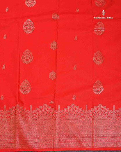 Semi Silk Saree - Bottle Green Colour Body Zari Butta With Traditional Turning Border