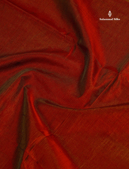 Pure Silk Cotton Saree - Maroon Vaira Oosi Lines Along With Contrast Mango Yellow Traditional Border