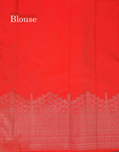 Semi Silk Saree - Bottle Green Colour Body Zari Butta With Traditional Turning Border
