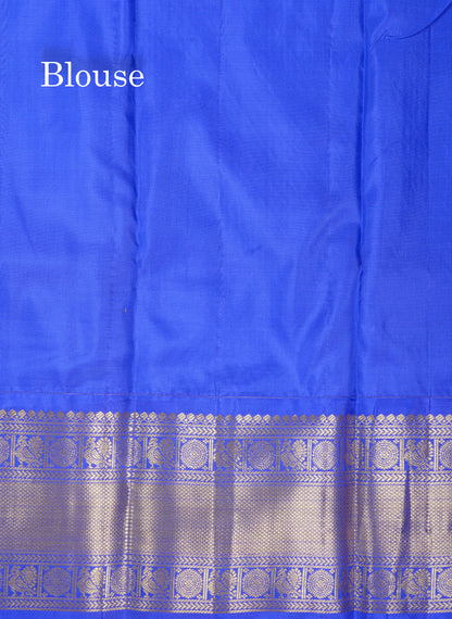 Beautiful Magenta Pure Kanjivaram Silk Saree With Contrast Magenta Pink Traditional Border