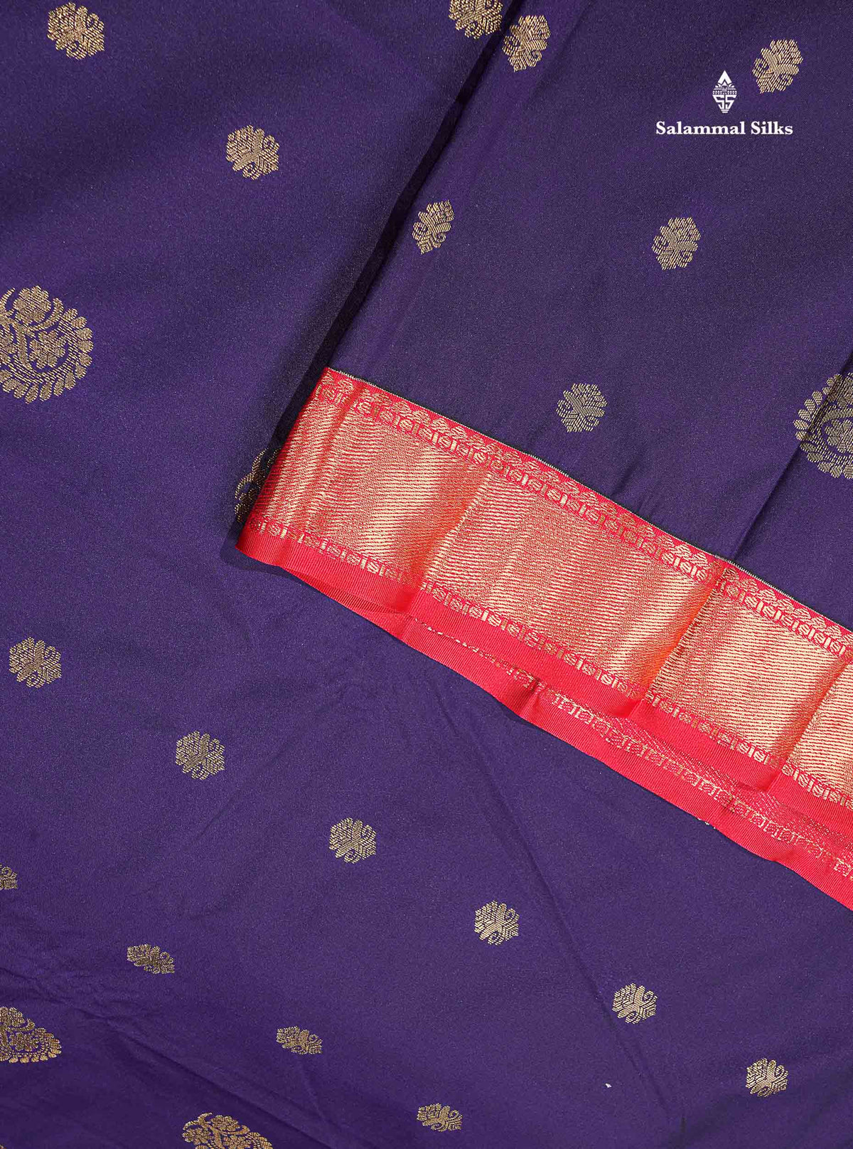 Semi Silk Saree - Brinjal Colour Body Zari Butta With Contrast Red Evening Morning Border