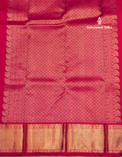 Kanjivaram Yellow  Pure Silk Saree With Red Blouse