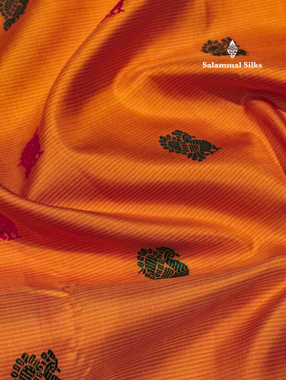 Kanjivaram Yellow  Pure Silk Saree With Red Blouse