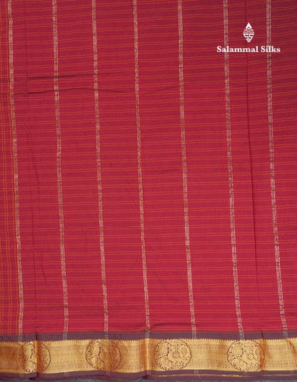 9.5 Yards Semi Silk Saree Maroon With Traditional Border