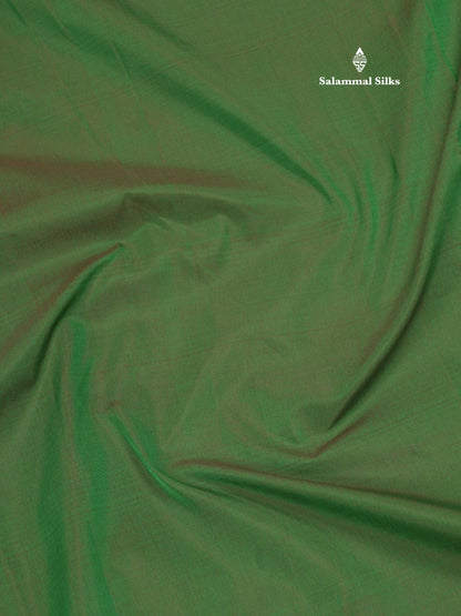 10 Yards Art Silk Saree Dark Brown with Contrast Green Temple Border