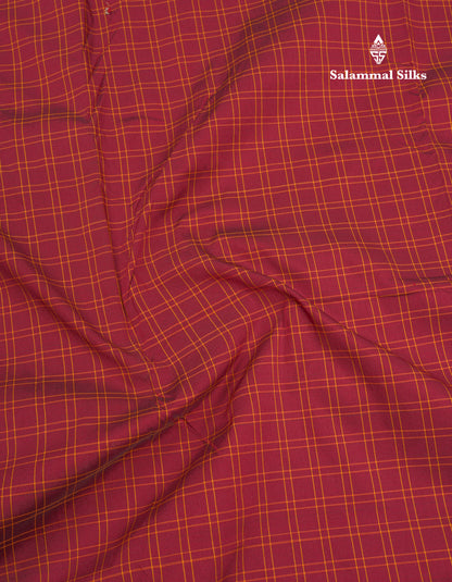 9.5 Yards Semi Silk Saree Maroon With Traditional Border
