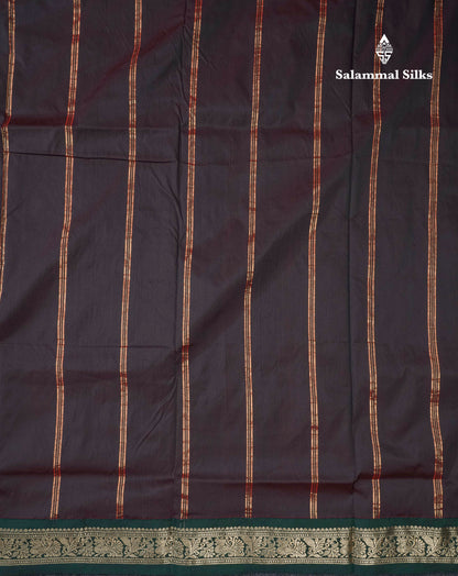 9 Yards Semi Silk Saree Chilly Red With Contrast Bottle Green Small Border