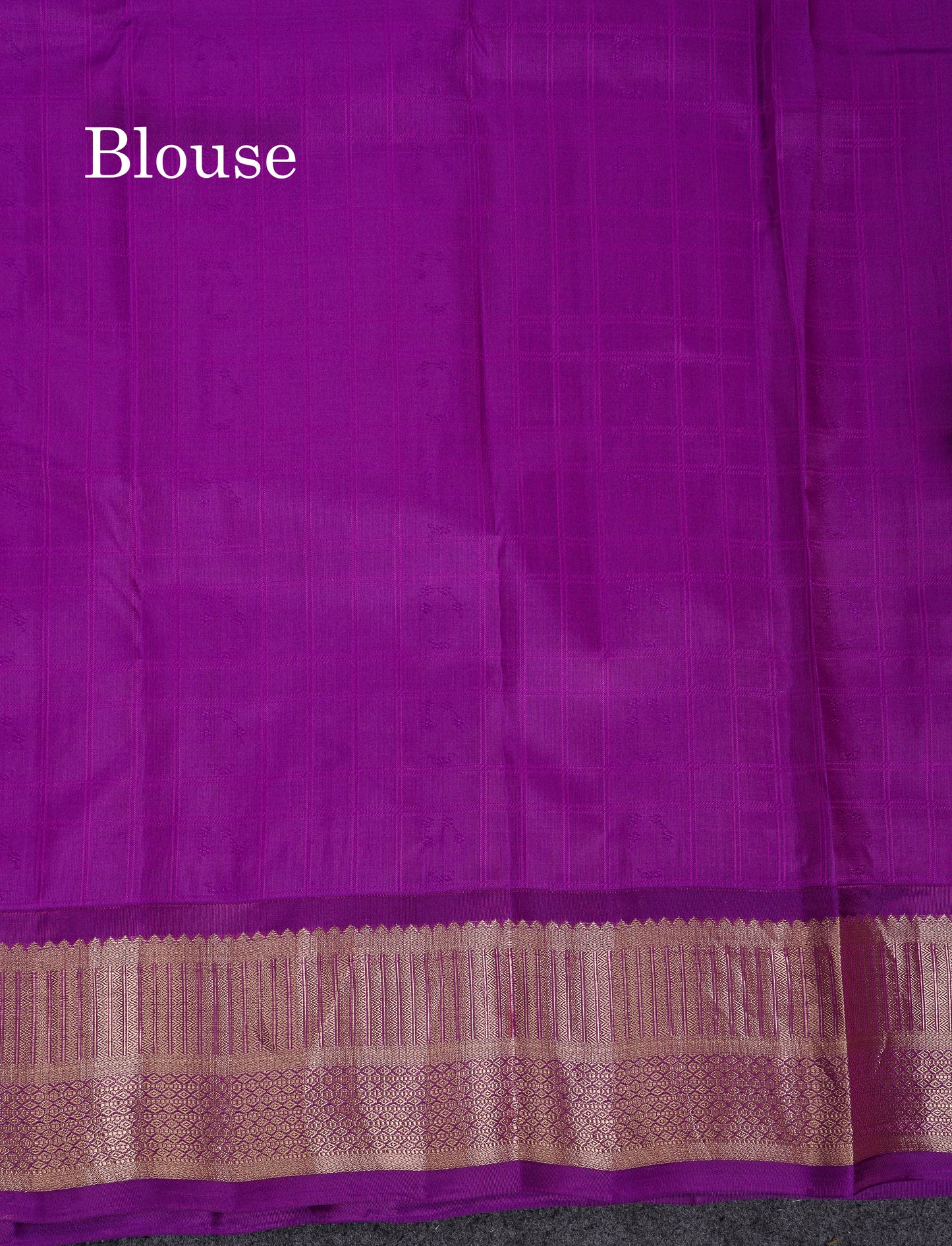 Beautiful Light Grey Pure Kanjivaram Silk Saree With Traditional Violet Border