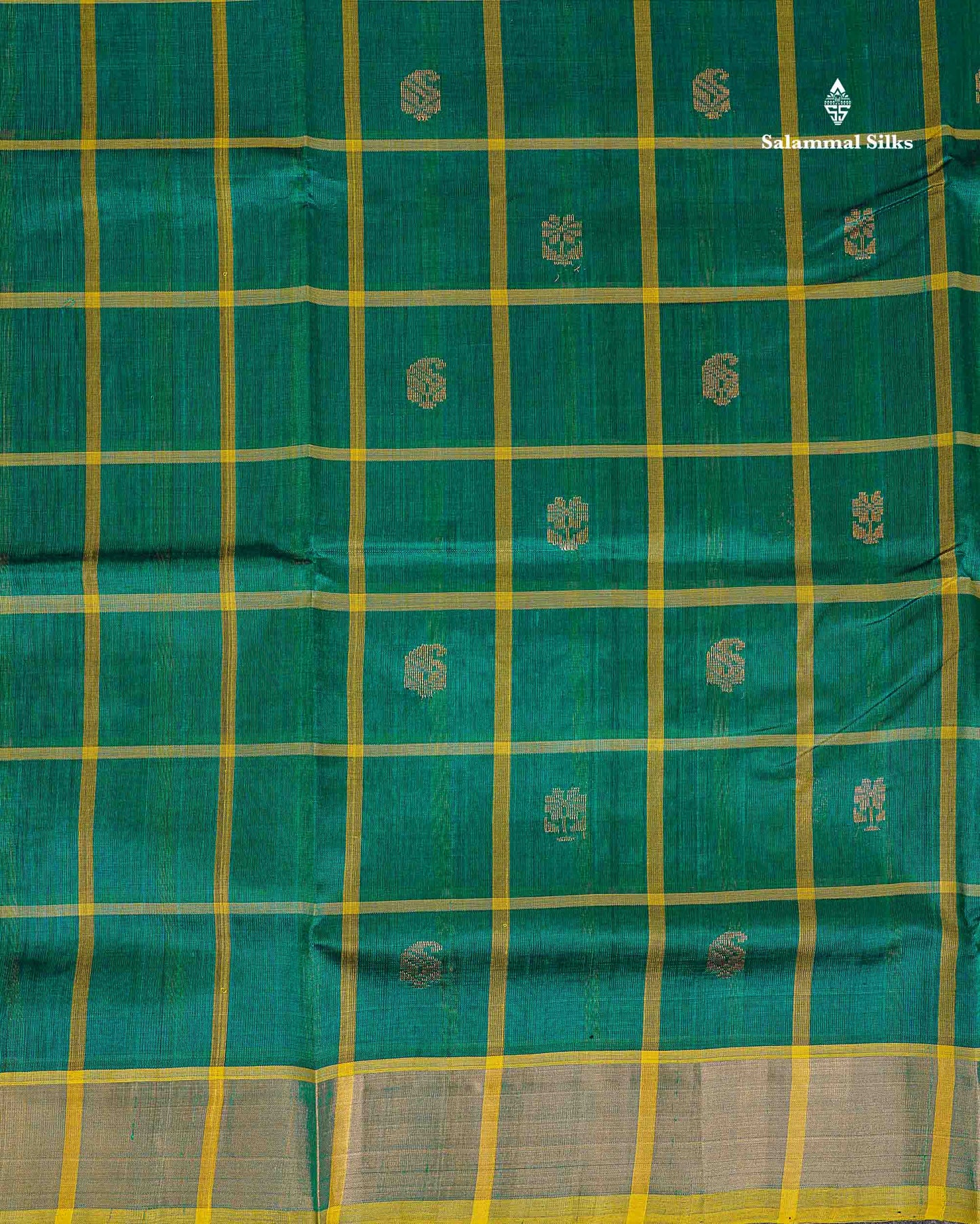 Tissue Border Of Green Pure Silk Cotton Saree 