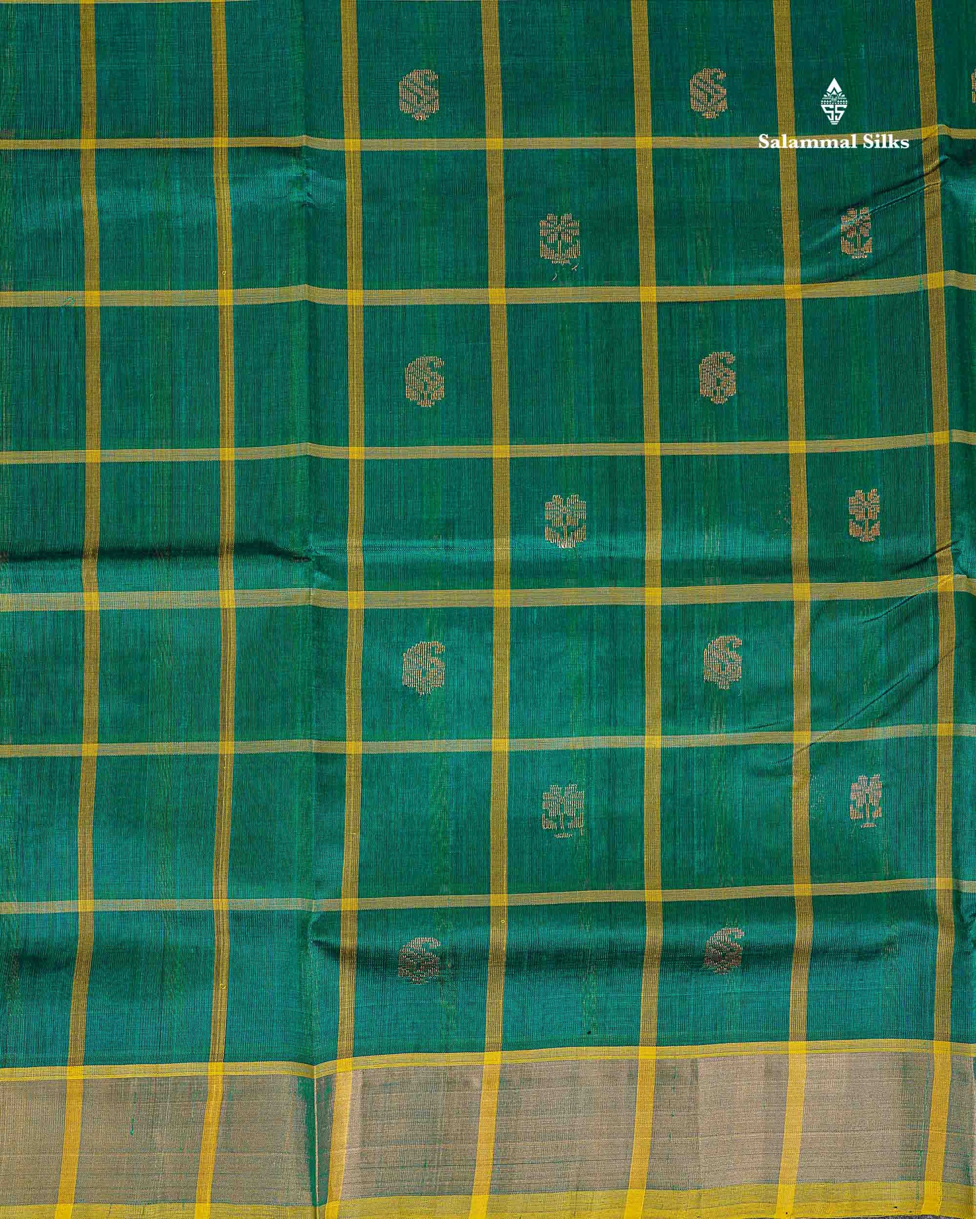 Tissue Border Of Green Pure Silk Cotton Saree 