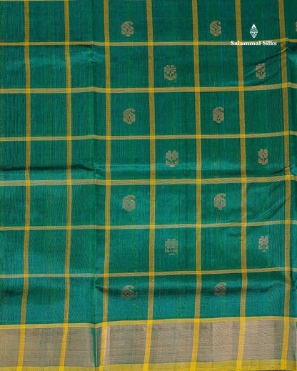 Tissue Border Of Green Pure Silk Cotton Saree 