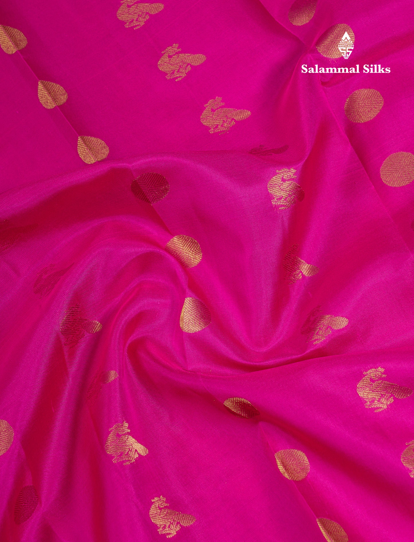 Beautiful Magenta Pink Pure Kanjivaram Silk Saree With Traditional Dark Brown Border
